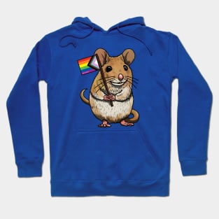 Mouse with Progress Pride Flag Hoodie